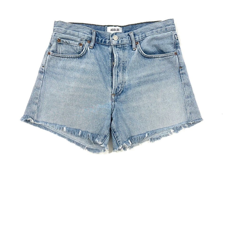 Agolde Light Blue Denim Jean Shorts